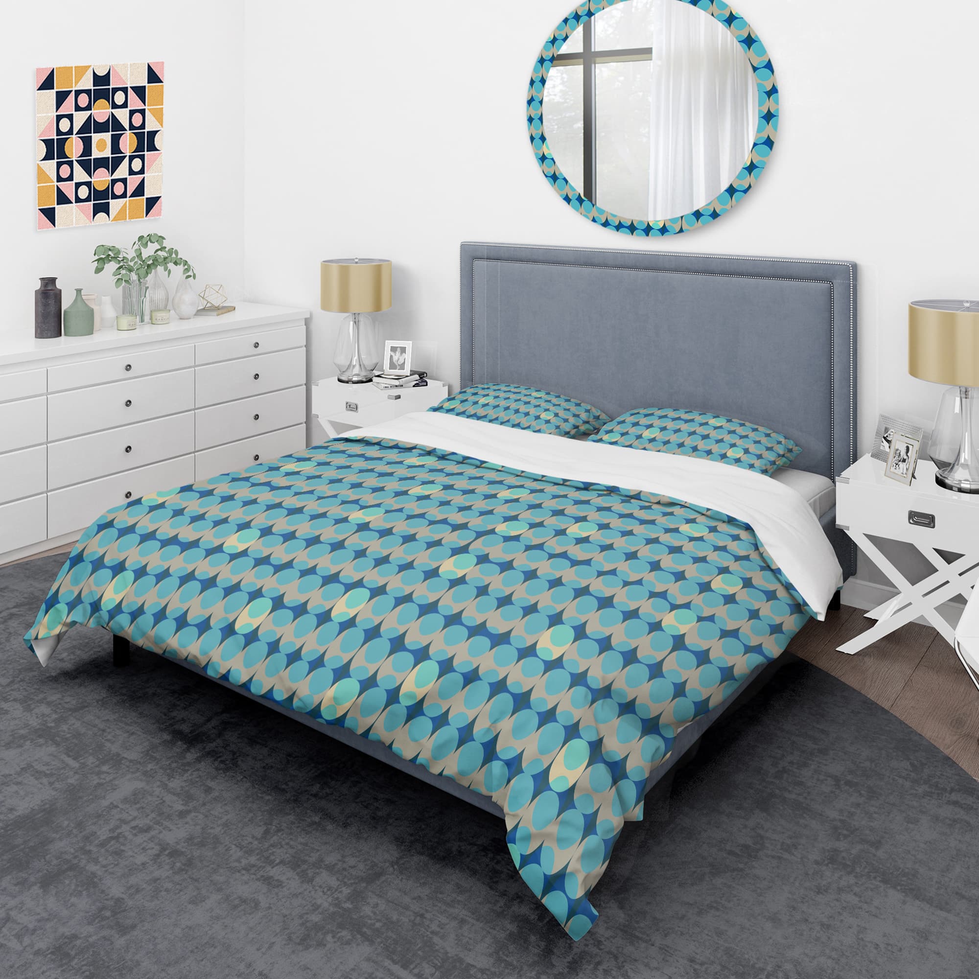 Designart 'Retro Abstract Design XV' Mid-Century Duvet Cover Set